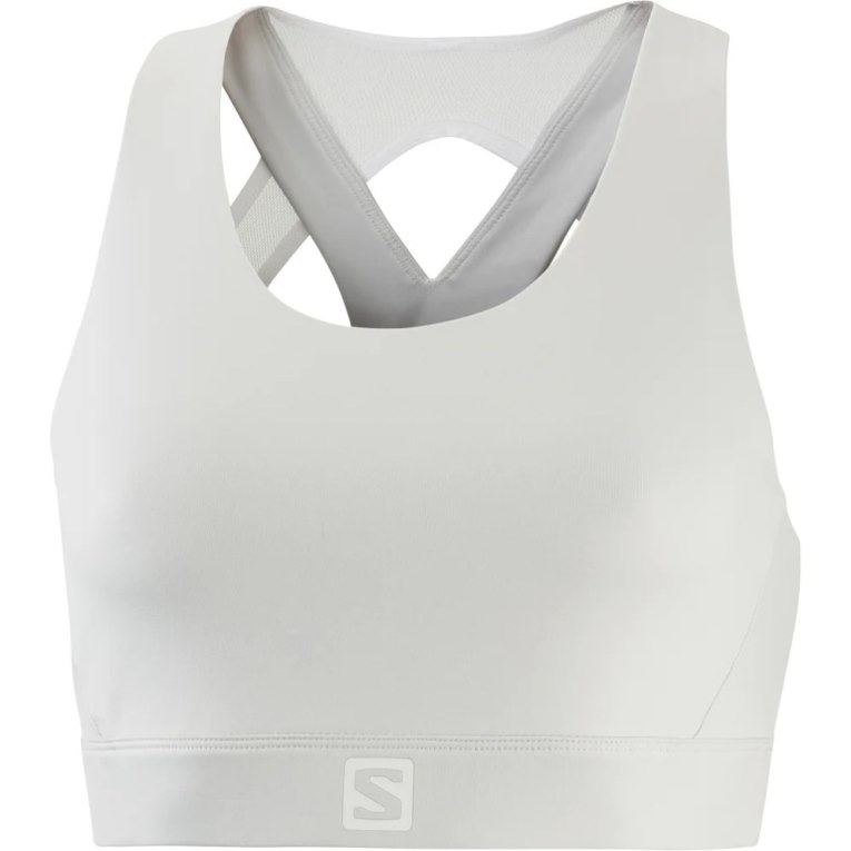 White Salomon Cross Women's Run Bras | PH 37546T